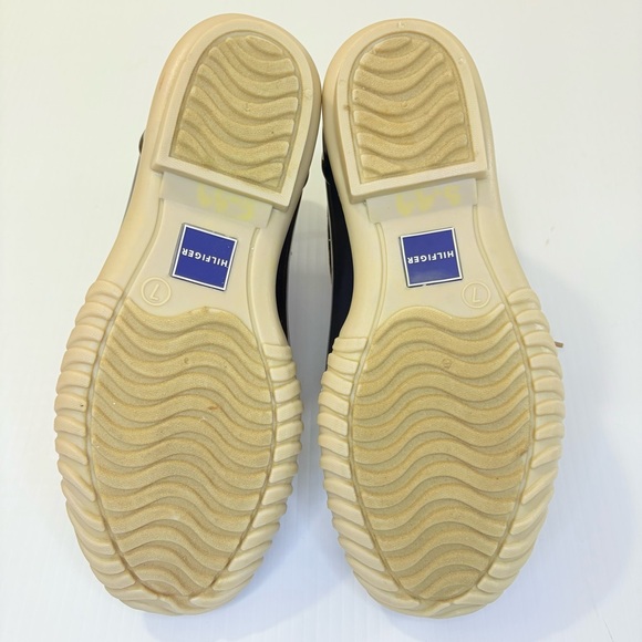 Tommy Hilfiger Navy and Tan Winter Duck Rain Boots Sz7 Classic Timeless Preppy - Picture 11 of 13